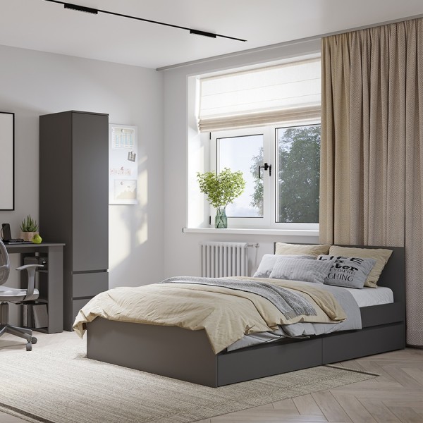 Кровать "Симпл-КР-07" 1.2 м. Графит (BTS)